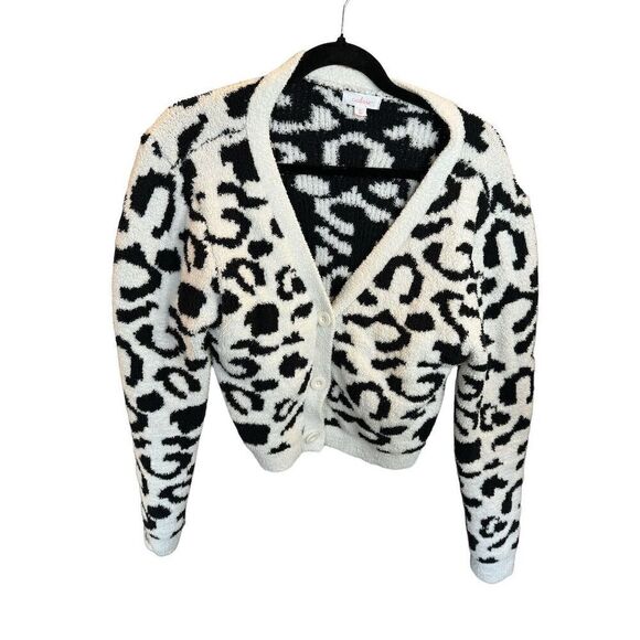 Colsie Leopard Print V-Neck Cardigan Sweater Long Sleeve Women's size XL - Picture 2 of 10